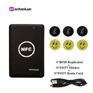 Card NFC Smart Card Reader Writer RFID Copier Duplicator Black USB Programmer Key FOBS Card IC Stickers Epoxy Card Copier