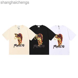 Designer di rhuder originale di alta qualità magliette di moda angeles design tiger design stampato a doppio filo cotone t-shirt unisex unisex con logo 1: 1