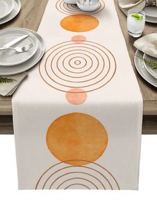 Современная элегантная минималистская геометрия искусство льняные столы бегуны праздничные свадебная вечеринка кухня домашний декор столовый умывающийся 240430