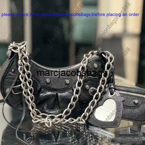 balencig bag Womens handbag Classic balencias motorcycle bag Element design rivet quality leather Half moon Le Cagole saddle New chain crescent bag 4EU3 rainbow