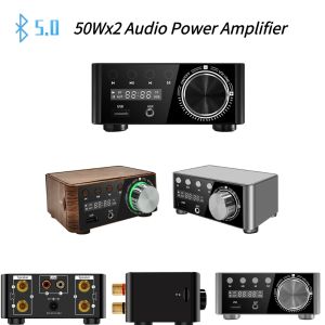 Amplifikatör 50WX2 Dijital Ses Güç AMP Sınıfı D CS8673E HIFI Mini Amplifikatör BluetoothCompatible 5.0 Fiş ve Oynat Aux TF Ev Sineması