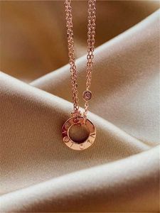 Collana di design di colletto scintillante Nuova classica collana d'amore classica arrotonda da diamanti da 18k con carrello collana originale