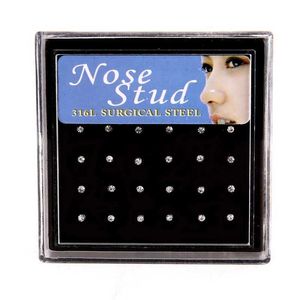 Body Arts 24pcs Crystal Nose Pierścień Stude