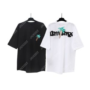 Palm Pa Tops Ręcznie narysowane logo Miami Summer Luxe Tees unisex para t koszule retro streetwear 110