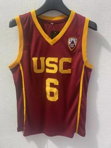 새로운 USC 트로이 목마 농구 저지 6 Bronny James Jr. #24 Brian Scalabrine DeMar #10 DeRozan #1 Nick Young Best Stitched NCAA 유니폼 크기 S-2XL