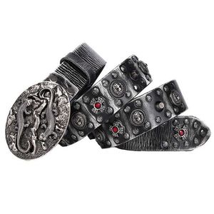 Gürtel Metallnietgürtel Luxusdesigner Männer Niete Punkgürtel Kuh Echtes Leder glatte Schnalle Männliche Frauen Rock Hip Hop Gurt Taist T240429