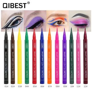 Eyeliner Makyajı 12 Renk Eyeliner Sıvı Su Geçirmez Kolay Giymesi Makyaj Matte Göz Hattı Mavi Kırmızı Yeşil Beyaz Altın Kahverengi Eyleliner