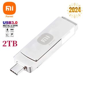 GUIDA FORMI USB 3.0 Flash Drive 2 in 1 Typec 2Tb Pendrive Memory Stick 128GB 256G Disk U ad alta velocità U per telefono/tablet/PC