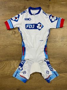 Rennsets Laser Cut Skinuit 2024 FDJ Team White Retro Classic BodySuit Short Cycling Jersey Bike Bike Bicycle Clothing MAILLOT ROPA CICLISMO
