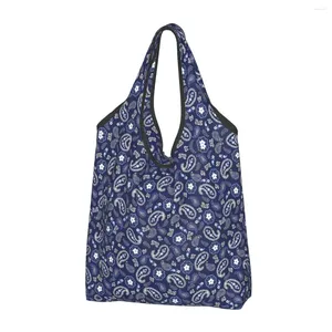 Сумки для хранения многоразового стиля богемного стиля Bandana Paisley Bag Sagn Women Tote Portable Groceries Shopper