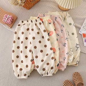 Shorts Organic cotton baby pants for children and girls cartoon dog flower linen clothes for autumn spring summer winter childrens soft TrousersL2403