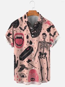 Erkek sıradan gömlekler 2024 Yaz 3d Baskılı Hawaii Gömlek Maya Kültürü Kısa Kollu Giyim Büyük Toplum Top Comer Akış Satıyor