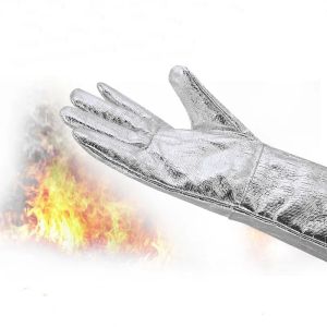Gloves Antiscalding Gloves Fireproof Aluminum Foil Heat Insulation Gloves Industrial Grade Oven Heatresistant Protective Safety Glove
