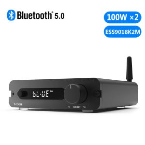 Amplifikatörler Trasam M300 DAC Bluetooth Amplifikatör ESS9018K2M Stereo HiFi Ev Sineması Amplifikatörü 32bit/192kHz Sınıf D Mini Güç AMP 100W X2