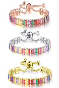 Pulseira de strass integrais Shiny Bracelete para mulheres Bling Iced Out Square Crystal Bracelet em Hand Jewelry Gift1299008