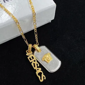 Necklace men women designer jewelry Alloy Stainless 18K Gold Pendant Necklace All match Wild character Letter Necklace Pandant Necklaces