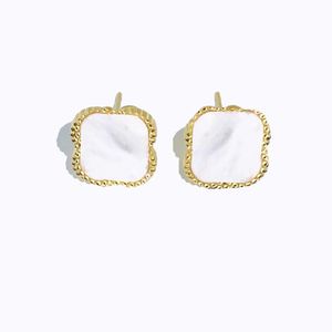 Jewlery Designerin für Frauen Diamant Ohrringe Gestüt Clover Ohrringe 18K Gold plattiert Pflanze Edelstahl Gestäuben Mode Ohrgeschenk 321i