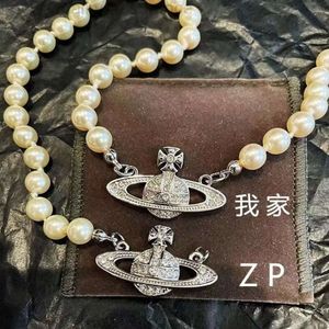 Necklace Designer for Woman Viviennes Westwoods Luxury Saturn Necklace Western Empress Dowager Saturn Necklace Female Ouyang Nana Same Style Little Luxury