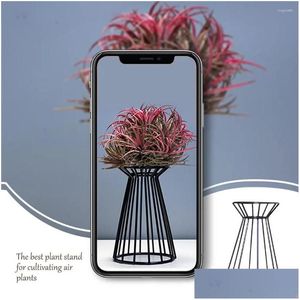 Vases Geometric Air Plant Rack Living Room Bedroom Desk Holder Holiday Stand Pot Bookcase Outdoor Art Craft Ornament Drop Delivery H Dhap9
