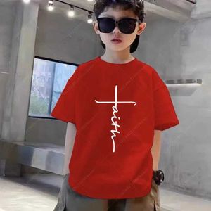 T-shirts God T-Shirt Religious Boys Girls Short Sleeve Jesus Faith Tops Tee Shirt Funny Christian Church Tshirt Children Size Summer TeeL2405