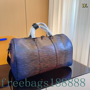 Высококачественный оригинальный аппаратный популярный дизайнер Duffel Bag Men Women Fashion Travel Bag большие мощность на молнии на молнии Unisex Canvas Leather Sumbag Размер 50 см.