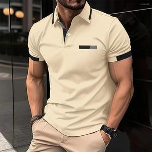 Polos męski Camisa de Time Futebol Masculino Summer Fashion Polo Shirt Lapel Short-Sleeved Business T-shir