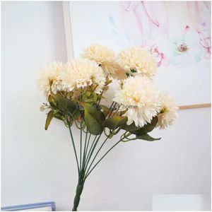 Fiori decorativi ghirlande Flower Bouquet 8 cm Simazione ricamata da tavolo da tavolo decorazione di tiro oggetti di scena di tiro in tenuta africana dhe2l