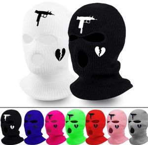 Fashion Neon Balaclava Trehole Ski Mask Tactical Full Face Winter Hat Party Limited Brodery Bone Masculino 220108234Z7569483