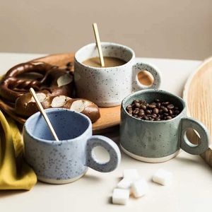 Tumblers Creative Retro Coffee Mug Handle Cup Milk Cups Japanese Ceramic Mugs Tumbler 200 ML H240506