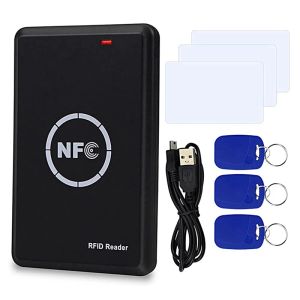 Card Rfid Nfc Duplicator 125khz Key Fob Copier 13.56mhz Encrypted Programmer Usb Interface Rfid Smart Card Reader Writer