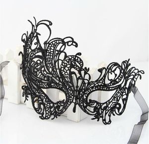 Kvinnor Sexig gotisk svart strass blomma spets maskerad mask sexig svart ögonmask dansklubbar jia1772932472