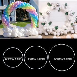 Украшение вечеринки 60/80/100 см DIY Balloon Arch Пластиковый венок кольцо для свадебного декора дня рождения Дети Детский душ Круг Гарланда