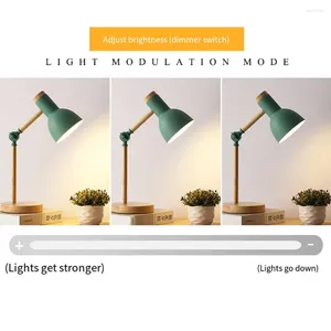 Lampy stołowe Odczytanie światła z abażurą Dimmabilna oświetlenie biurka