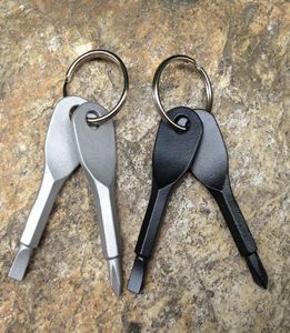 Multifunctional Pocket Tool Keychain Outdoor EDC Gear Keychains With Slotted Phillips Head Mini Screwdriver Set Key Rings5856319