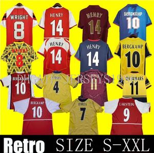 Retro Soccer Jersey Highbury Home Football Shirt Pires Henry Reyes 02 03 05 06 98 99 Bergkamp 94 95 Adams Persie 96 97 Galla 86 87 89 Wright