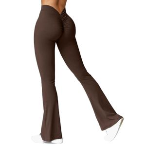 Women's Pants Capris Womens Leggins Basic V Waist Pants Womens Tight Fitness Room Tight and Sexy Legs Flared High Waist Culotte Fitness Lift Legs Y240504