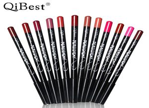 12 ColorsSet Qi Professional Cosmetic Waterproof LonglastingLip Liner Pencil Lipliner Pen Functional Eyebrow Eye Lip Tools9576579