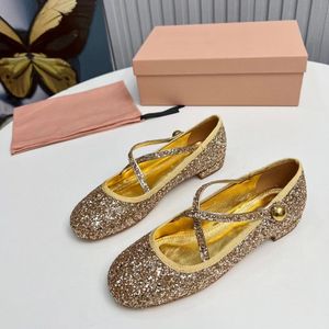 Luxury Casual Casual Fashion Feminino Nova chegada Bling Bling Supomers de couro Real Gold Silver Retro All Match Autumn Single Shoes