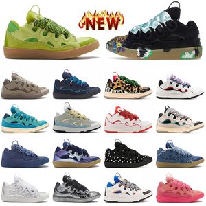 Designer Lavins casual Lavess Curb scarpe da donna di lusso da donna in gomma in gomma in gomma nappa in pelle scamosciata piatto hightop hightop gust -og piattaforma originale in pelle sneaker verde blu blu verde