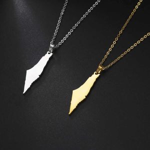 Pendant Necklaces Cazador Israel Palestine Map Pendant Necklace Rural Geography Stainless Steel Chain Necklace Womens Jewelry Gift Wholesale H240504