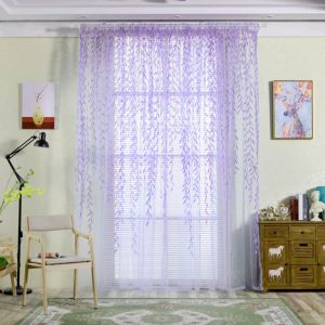 Treatments Home Yarn Curtains Willow Pattern Upscale Jacquard Fashion Chic House Room Living Room Bedroom Door Window Decoration Curtains Towel