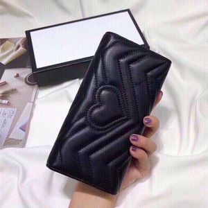 Designer Women Love Embroidery Marmont Wallet Italy Brand Sheepskin Leather Long Purse Card Holder Bag Lady Coin Purses Luxurys Designe 297P