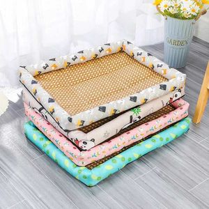 Cat Beds Furniture Pet Beds Sleeping Mat Dog Beds Rattan Woven Cat Sofa Bed Pet Cooling Mat for Cats Small Medium Dogs Beds Kitten Puppy Cushion