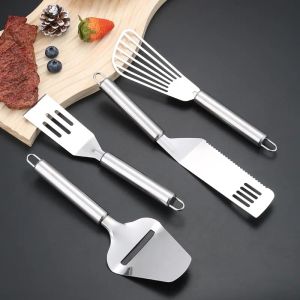 Tillbehör Rostfritt stål Stekpanna BBQ Stek Spatula Kök Bakning Matlagningsverktyg Handhållen ost Butter Slicer Cutter Cooking Spatula