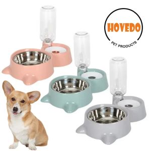 Matare Ny 2in1 Cat Bowl Water Dispenser Automatisk vattenförvaring Pet Dog Cat Food Bowl Food Container med Waterer Pet Waterer Feeder