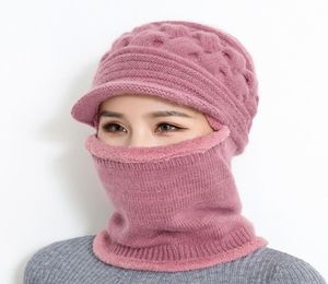 Bingyuanhaoxuan 2018 New Winter Sticked Hat Women Balaclava Mask Varma tjocka skallier Beanies Kvinnliga utomhusski Cap D181106015458765