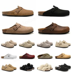 Дизайнер платформ платформы Slippers Sandals Bir Burkenstock Bostons засоры скольжения жены женские мужские шлепанцы меховые шкаф