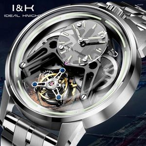 Wristwatches Ideal Knight Men Favorite Level Watch 316L Precision Steel Strip Automatic Mechanical Tourbillon Movement Male Multi Strap