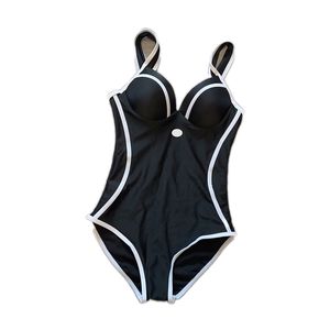Luksusowe push up kobiety kontrast stupień stroju kąpielowego One Piece Swimsuit Summer Urocze plażę Kąpy Kąciki Czarne białe seksowne stroje kąpielowe