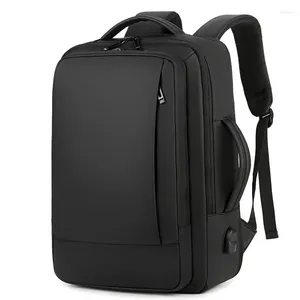 Negócios de mochila para homens multifuncionais de 15,6 polegadas notebook USB carregamento de nylon à prova d'água Backbag masculino